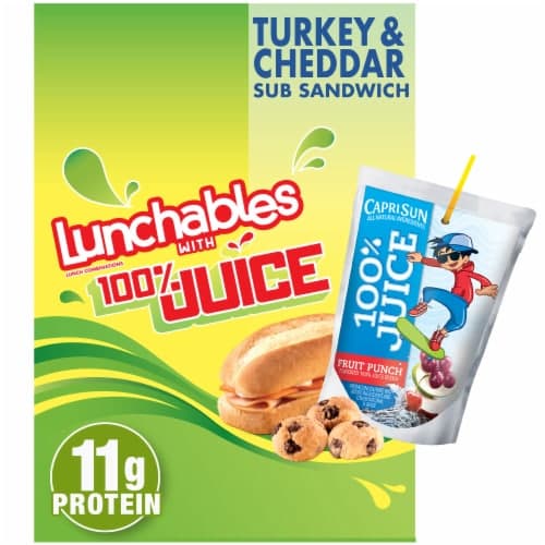Lunchables Turkey & Cheddar Sub Sandwich With 100% Juice