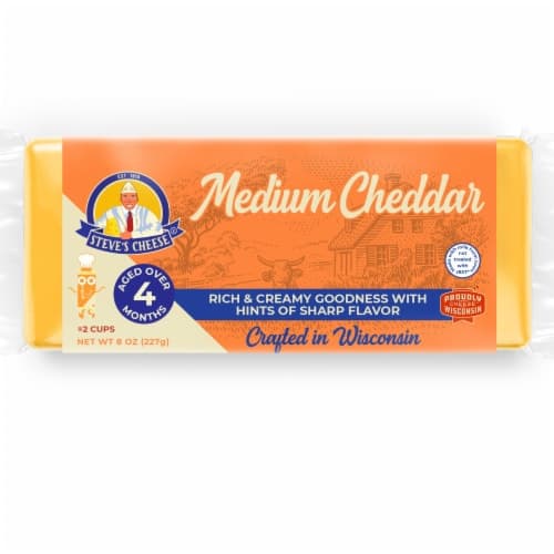 Steve'S Cheese Medium Cheddar Block