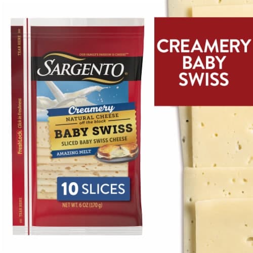Sargento Creamery Cheese Natural Sliced Baby Swiss