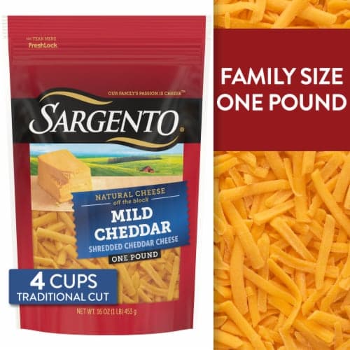 Sargento Mild Cheddar Shredded Cheese Traditional Cut