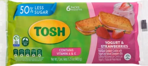 Tosh Multi Grain Sandwich Cookies, Yogurt & Strawberries