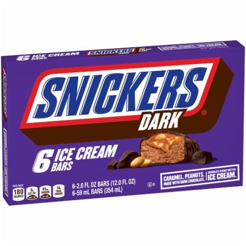 Snickers Dark Chocolate Ice Cream Bars With Peanut Butter Chocolate Ice Cream 
