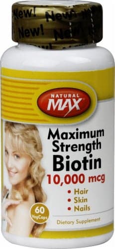 Natural Max Biotin Maximum Strength Vegcaps 10000 Mcg