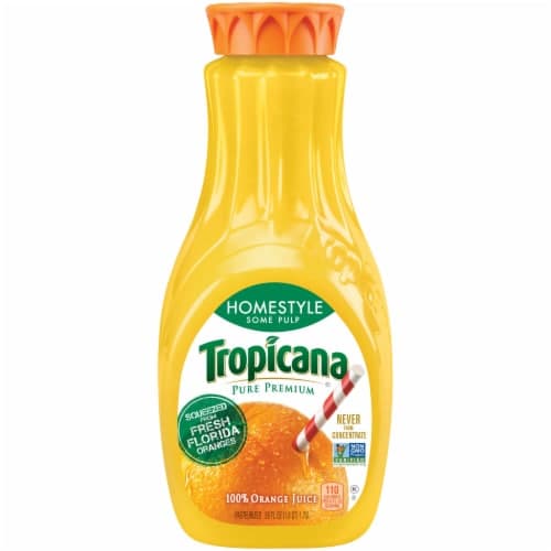Tropicana Pure Premium Homestyle Some Pulp 100% Pure Orange Juice Plastic