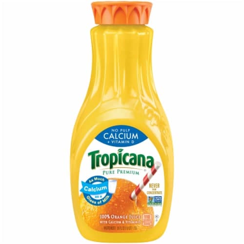 Tropicana, Pure Premium - 100% Juice, Orange, Calcium + Vitamin D, No Pulp