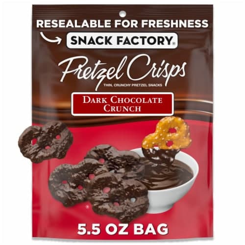Snack Factory Pretzel Crisps Dark Chocolate Covered Pretzels