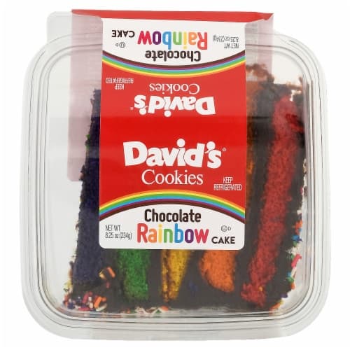 David'S Cookies Chocolate Rainbow Cake Slice