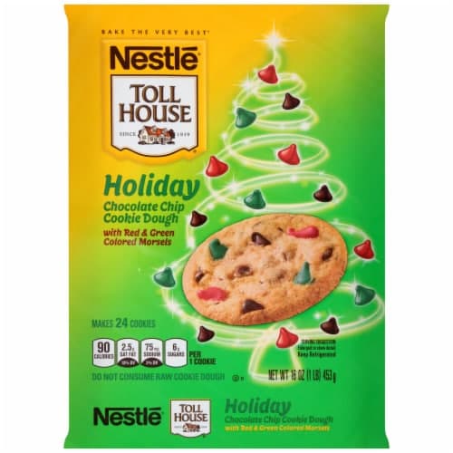 Toll House Swirled Cookie Dough, Christmas, Chocolate Chip