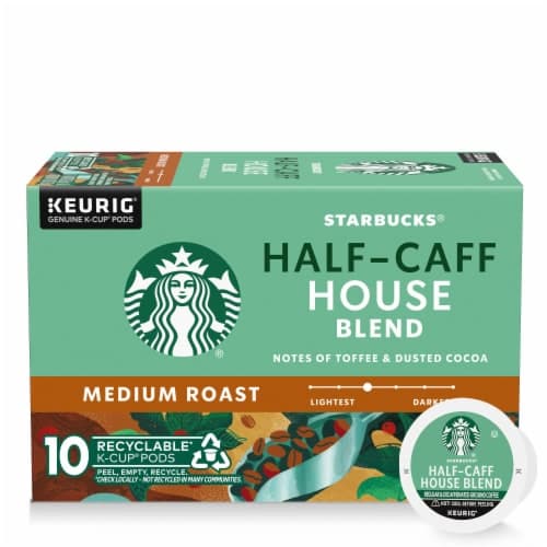 Starbucks Half Caffeine House Blend Kcup Pods