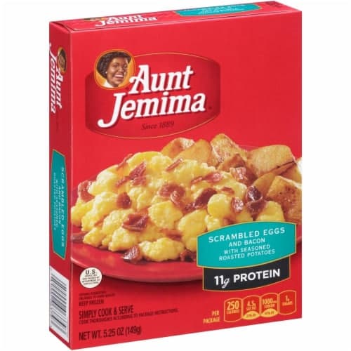 Aunt Jemima Scrambled Eggs And Bacon, With Seasoned Roasted Potatoes