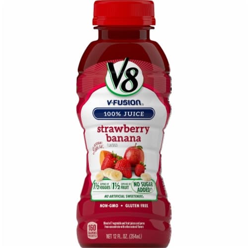 V8 V-Fusion 100% Juice, Strawberry Banana Flavored