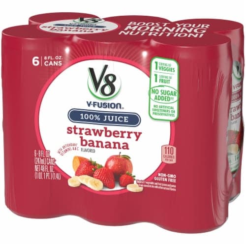 V8 V-Fusion 100% Juice, Fruit & Vegetables, Strawberry Banana