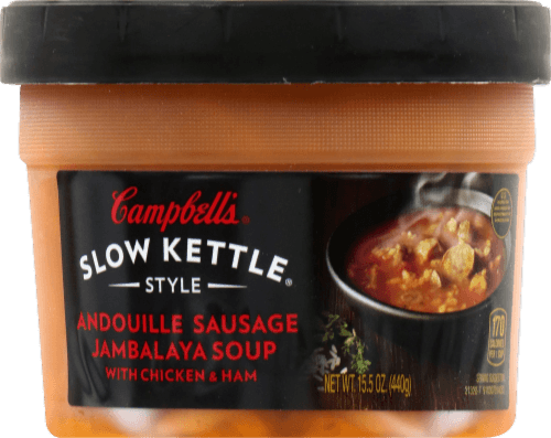 Campbell'S Slow Kettle Style Andouille Sausage Jambalaya Soup With Chicken & Uncured Ham, Tub