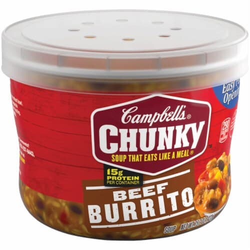 Campbell'S Chunky Beef Burrito Soup Microwavable Bowl