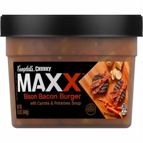 Campbell'S Chunky Maxx Bison Bacon Burger With Carrots And Potatoes Soup, Tub