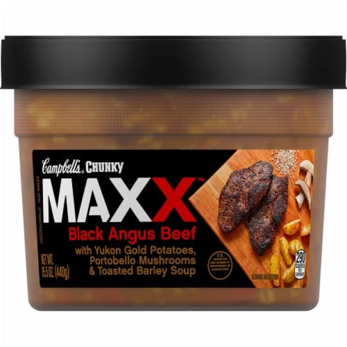Campbell'S Chunky Maxx Black Angus Beef With Yukon Gold Potatoes, Portobello Mushrooms And Toasted Barley Soup, Tub