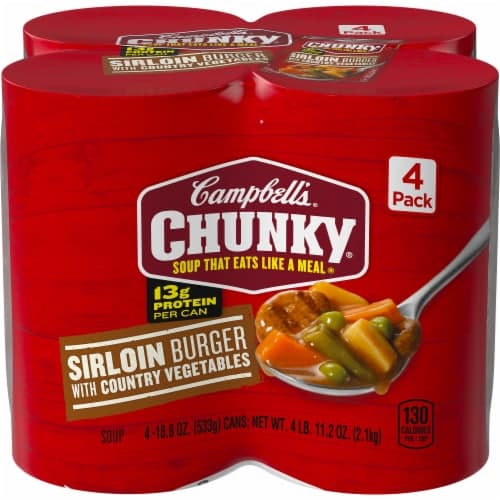 Campbell'S Chunky Soup Sirloin Burger With Country Vegetable Beef Soup