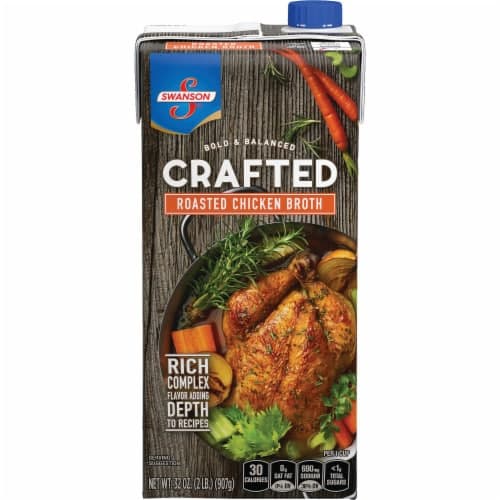 Swanson Crafted Roasted Chicken Broth, Carton