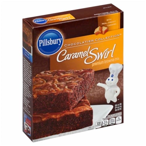 Pillsbury Chocolatier Collection Brownie Mix, Premium, Caramel Swirl
