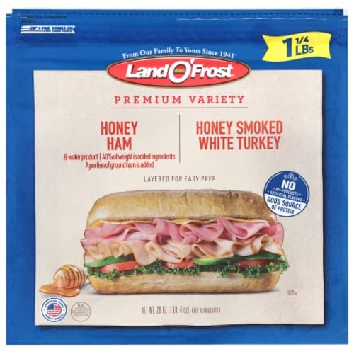 Land O Frost Sub Sandwich Kit Honey Ham & Honey Smoked White Turkey