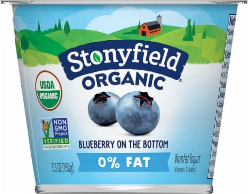 Stonyfield Organic Yogurt, Nonfat, Organic, Blueberry On The Bottom
