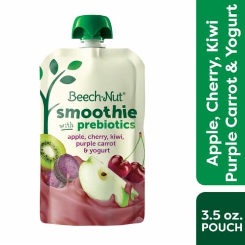Beech-Nut Smoothie + Prebiotics Stage 4 Apple Cherry Puprle Carrot & Yogurt Toddler Food Pouch