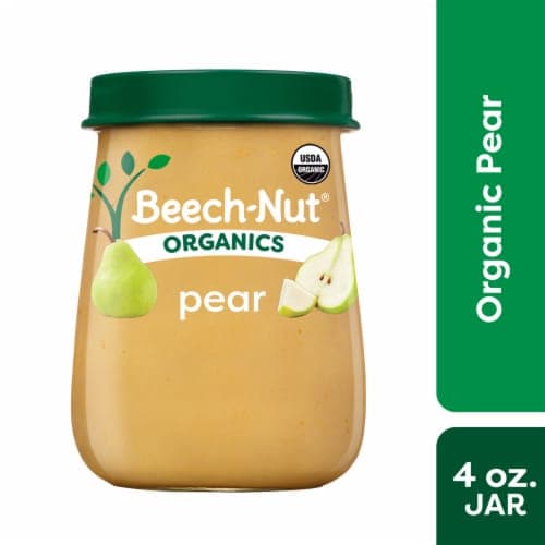 Beechnut Org Stg 1 Pear Baby Food Jar