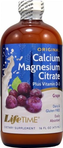 Lifetime Grape Calcium Magnesium Citrate Plus Vitamin D-3 Liquid Supplement