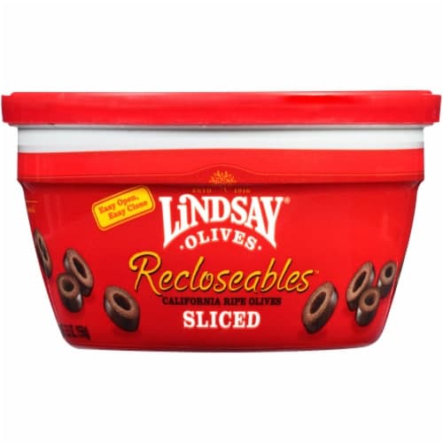 Lindsay Recloseables Olives, California Ripe, Sliced