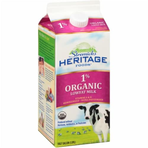 Stremicks Heritage Foods Organic 1% Low Fat Milk