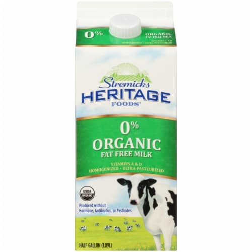 Stremicks Heritage Foods Organic 0% Fat Free Milk