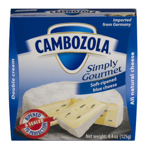 Cambozola Simply Gourmet Cheese, Blue, Soft-Ripened, Double Cream