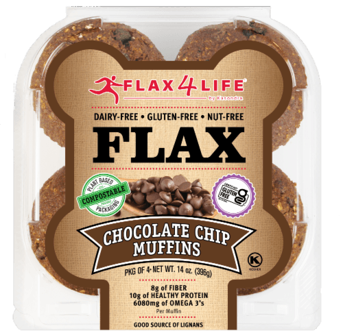 Flax 4 Life Gluten Free Chocolate Chip Muffins