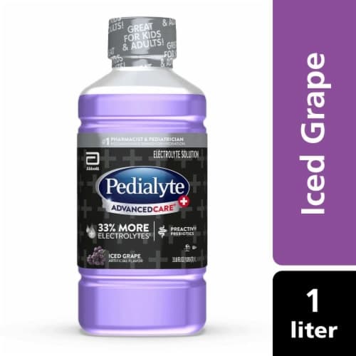 Pedialyte Advancedcare Plus Iced Grape Flavor Electrolyte Solution Drink