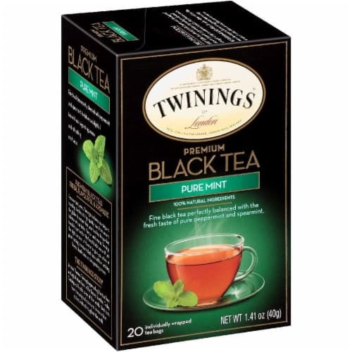 Twinings Tea, Premium Black, Pure Mint