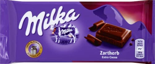 Milka Bittersweet Dark Cocoa Chocolate Bar