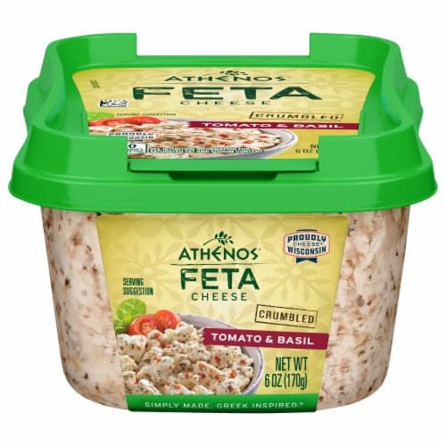 Athenos Cheese Feta Crumbled Basil & Tomato Natural