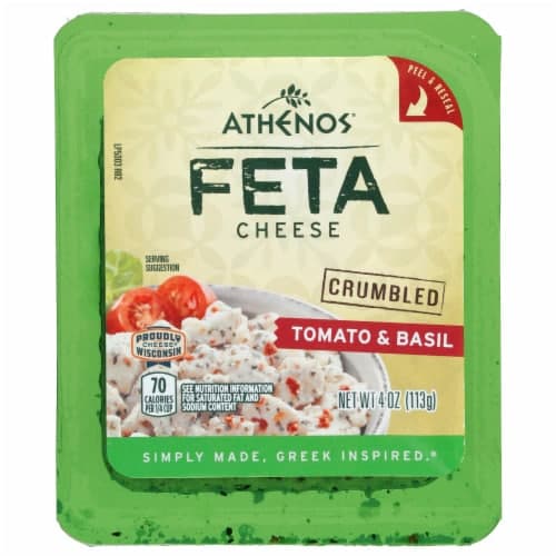 Athenos Cheese Feta Crumbled Basil Tomato