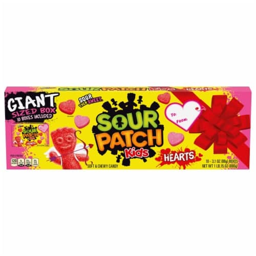 Sour Patch Kids Soft & Chewy Valentines Day Candy Hearts, Giant