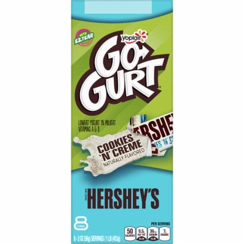 Yoplait Go Gurt Yogurt, Low Fat, Hersheys Cookies And Creme