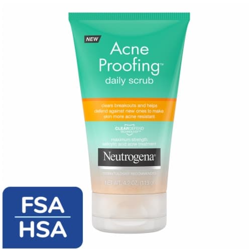 Neutrogena Acne Proofing Daily Facial Scrub With Salicylic Acid Acne Treatment, Exfoliating And Cleansing Face Wash, Oil-Free