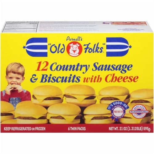Purnell'S Old Folks Country Sausage & Cheese Biscuits