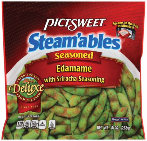 Pictsweet Steam'Ables Edamame, Seasoned, With Sriracha Seasoning