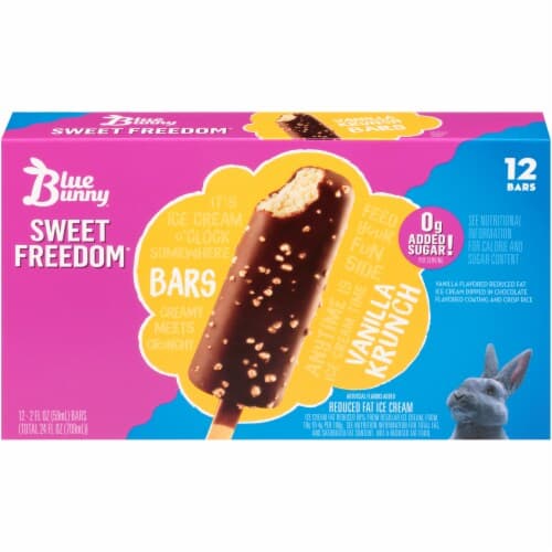 Blue Bunny Ice Cream Bars, Reduced Fat, Vanilla Krunch