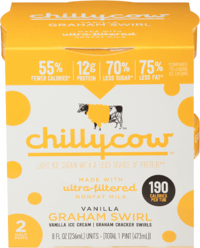 Chillycow Ice Cream, Light, Vanilla Graham Swirl