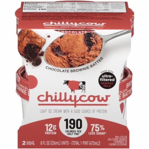 Chillycow Ice Cream, Light, Chocolate Brownie Batter