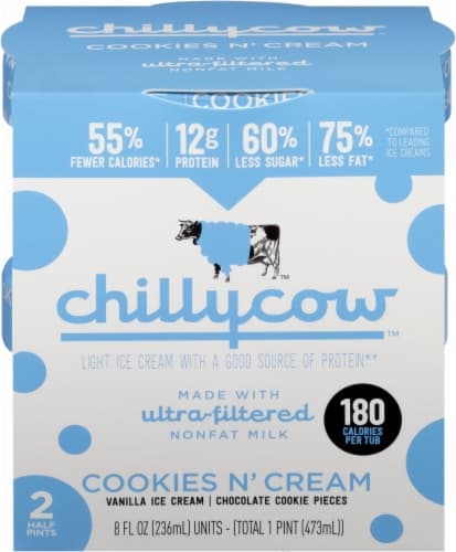 Chillycow Cookies N' Cream Ice Cream . Oz. Cartons
