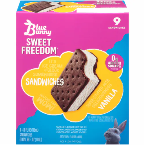 Blue Bunny Ice Cream Sandwiches, Vanilla