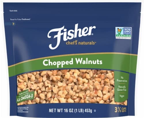 Fisher California Grown Unsalted Chopped Walnuts