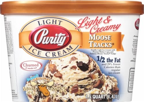 Purity Ice Cream, Moose Tracks, Light & Creamy